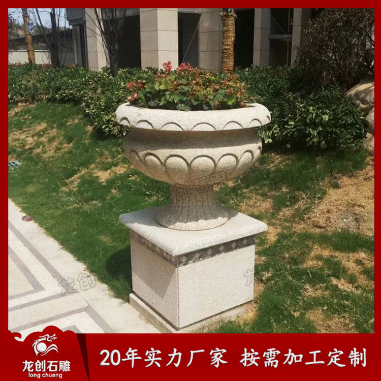 龍創(chuàng)石雕介紹園林景觀石雕花缽價格