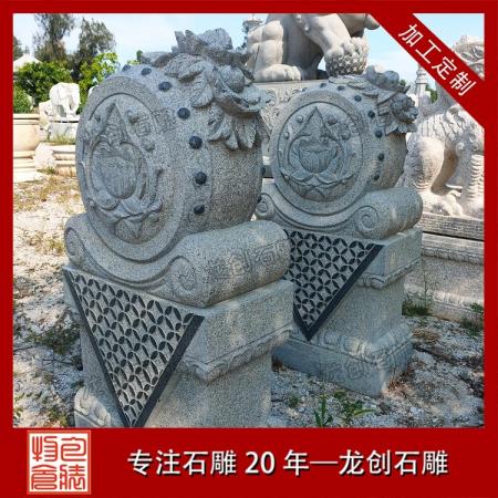 石雕抱鼓石 青石花崗巖仿古門墩 門口石鼓擺件