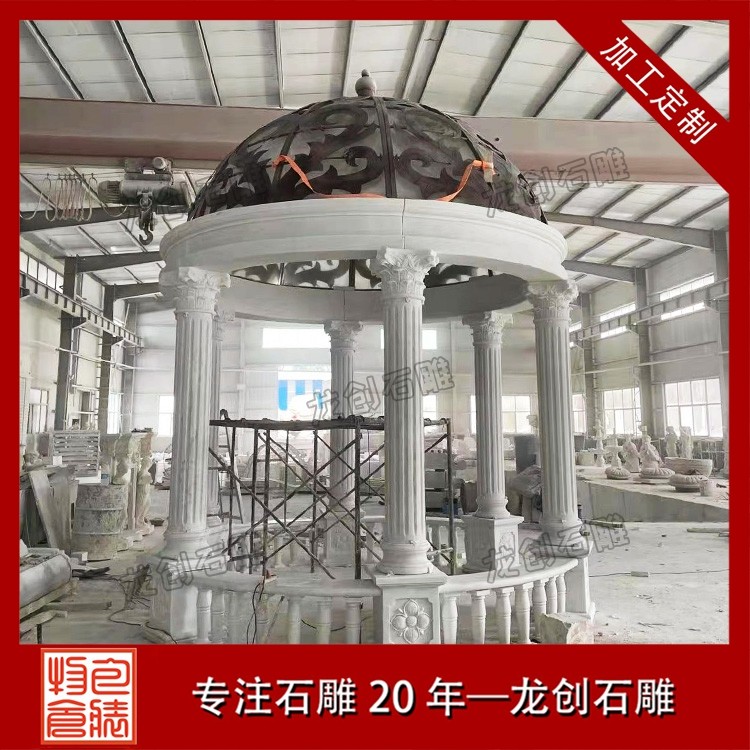 仿古花崗巖石雕涼亭，六角八角可選，用于私家園林、廟宇景區(qū)、新農(nóng)村景觀建造
